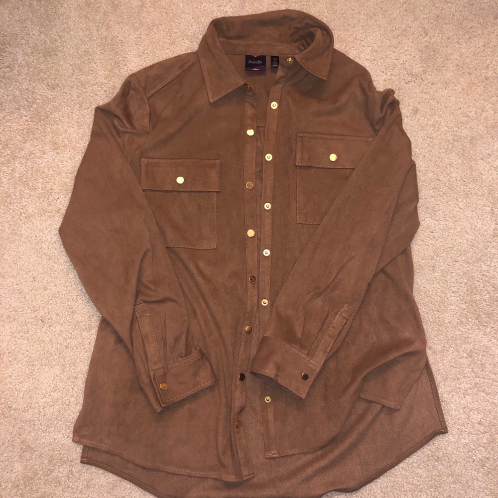 Suede Button Up
